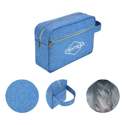 Water Resistant Spacious Portable Cationic Pu Fabric Toiletry Travel Organizer Bag