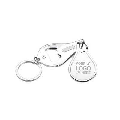 3-in-1 Nail Clipper Keychain with Bottle Opener