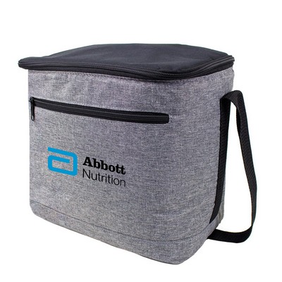 600D Polyester Insulated Heather Gray Cooler Bag