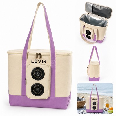 Bluetooth Speaker Cooler Tote Bag