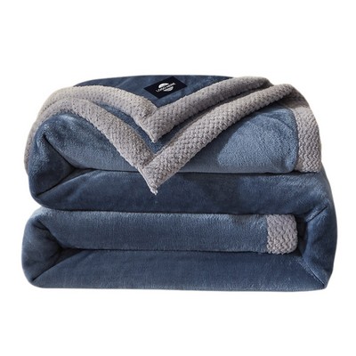 Thick Reversible Flannel Fleece Throw Blanket Sofa Cover