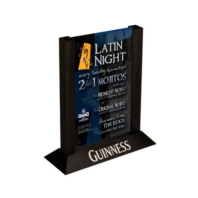 Solid Wood Picture Frame Table Tent w/ 4 Sided Angled Base (Holds 5"x7" Inserts)