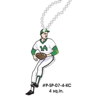 Baseball Player Promotional Key Chain w/ Black Back (4 Square Inch)