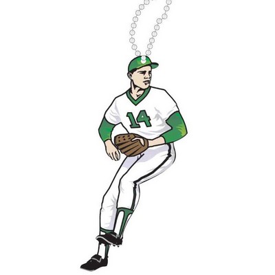 Baseball Player Promotional Key Chain w/ Black Back (12 Square Inch)