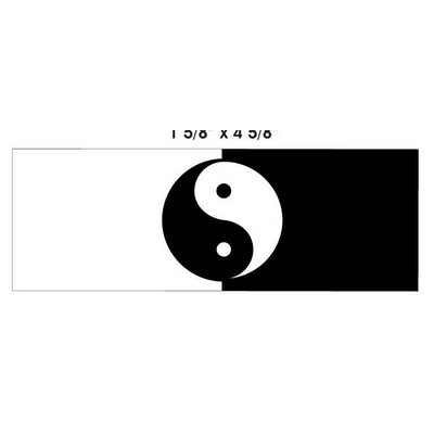 Yin Yang Panoramic Badge w/ Bar Pin (1.625"x4.625")