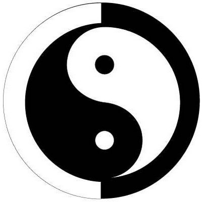 Yin Yang Round Badge w/ Bar Pin (2.5" Diameter)