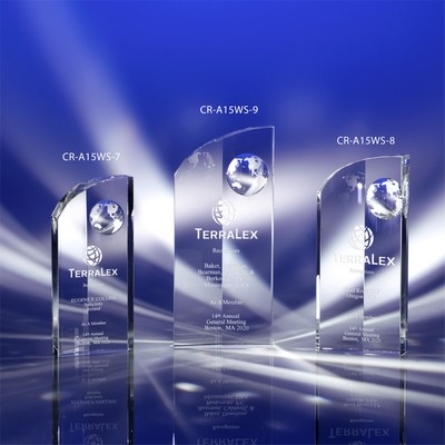 Global Edge Crystal Globe Award 8"H