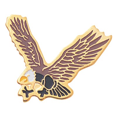 Etched Enameled Mascot Eagle Pin