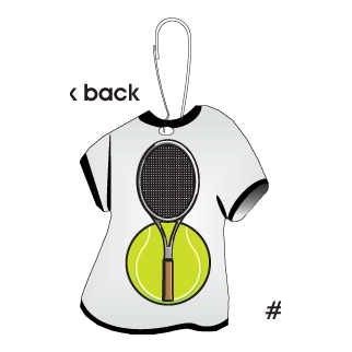 Tennis Ball & Racket T-Shirt Zipper Pull