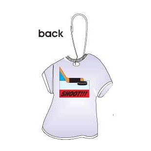 Hockey Puck & Stick T-Shirt Zipper Pull