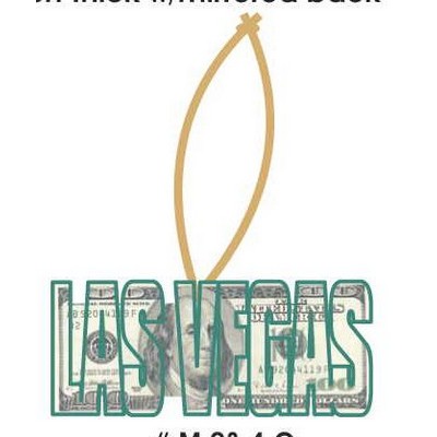 Las Vegas Block Letter $100 Bill Ornament w/ Mirrored Back (6 Square Inch)