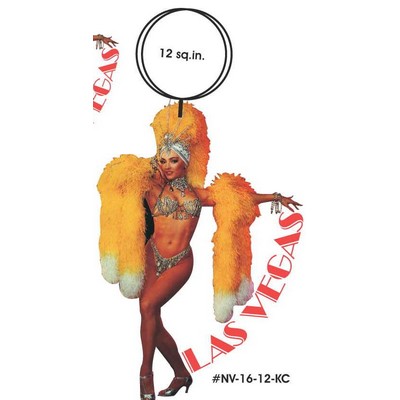 Showgirl in Yellow Key Chain w/Clear Mirror Back (12 Square Inch)