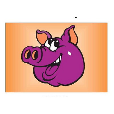 Pig Rectangle Badge w/Bar Pin (2"x3")