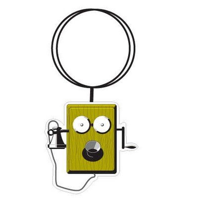 Wind Up Box Phone Executive Key Chain w/Mirrored Back (12 Square Inch)