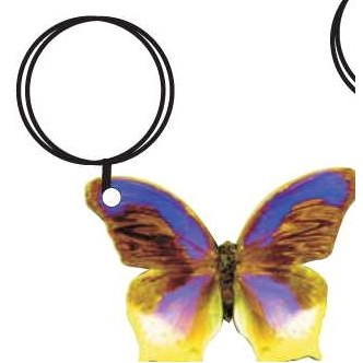 Purple & Yellow Butterfly Keychain w/Mirrored Back (12 Square Inch)
