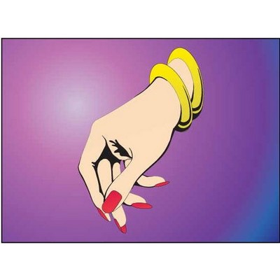 Manicured Hand Rectangle Badge w/ Bar Pin (2 1/2"x3 1/2")