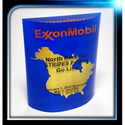 Lucite Half Oval Award (5"x6 1/2"x1 1/2")