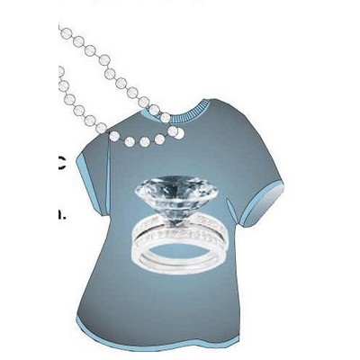 Diamond Ring Promotional T Shirt Key Chain w/ Black Back (4 Square Inch)