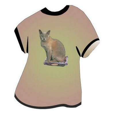 Burmese Cat T-Shirt Acrylic Coaster w/Felt Back