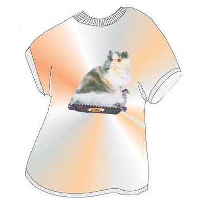 Exotic Cat T-Shirt Acrylic Coaster w/Felt Back