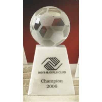3" Crystal Soccer Ball Award w/Base