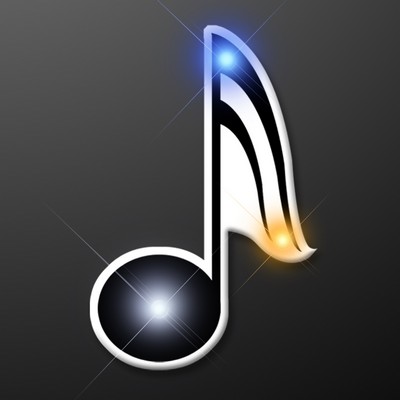 Music Note Flashing Pins - BLANK