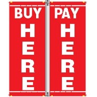 18 Oz. Vinyl Pole Banner Set - Buy Here Pay Here (3'x8')