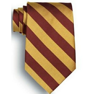 School Stripes Tie - Maroon Red/Gold