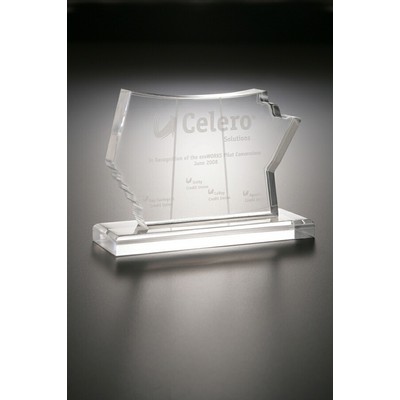 Acrylic Map Shape Award w/ Base