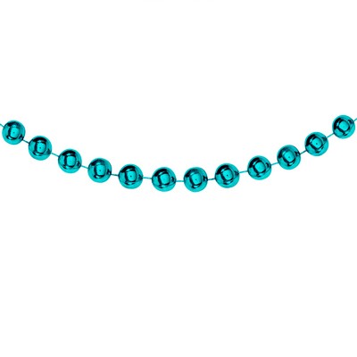 33" Metallic Teal Round Beads Necklace