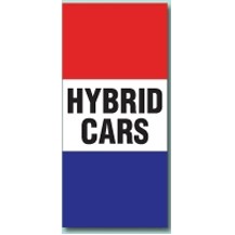 18 Oz. Reinforced Vinyl 2 Sided Message Stack Flag - Hybrid Cars (3'x8')