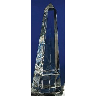 Grooved Obelisk Optic Crystal Award (2½"x 10")