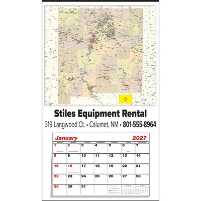 Large New Mexico State Map Full Apron Calendar