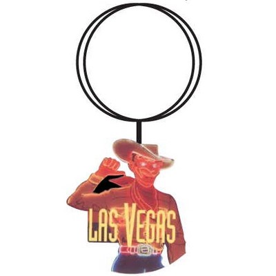 Vegas Vic Neon Cowboy Key Chain w/Clear Mirrored Back (10 Square Inch)