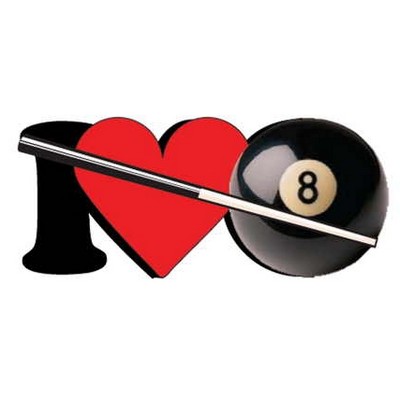 I Love Pool Magnet w/ Full Magnetic Back (10 Square Inch)