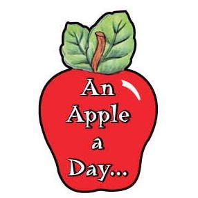 Apple w/ Slogan Executive Magnet w/ Full Magnetic Back (10 Square Inch)