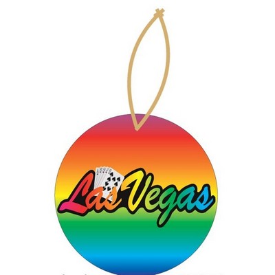 Las Vegas w/ Royal Flush Ornament w/ Black Back (10 Square Inch)