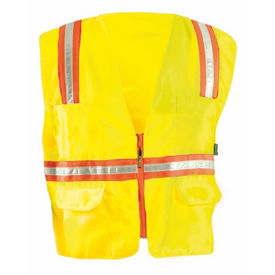 High Visibility Non ANSI Solid/Mesh Surveyor Vest