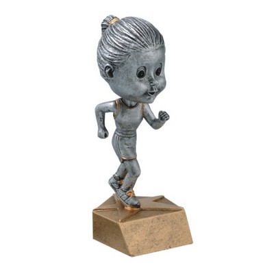 Resin Female Track Runner Bobble Head