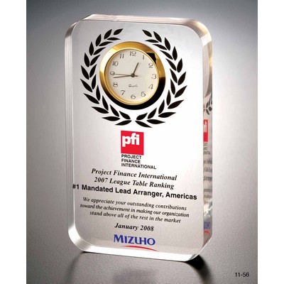 Lucite Desktop Award Clock