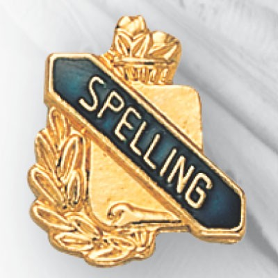 Enameled & Epoxy Domed Scholastic Spelling Award Pin