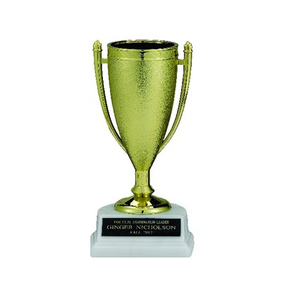6 ½" Gold Cup Trophy w/White Base