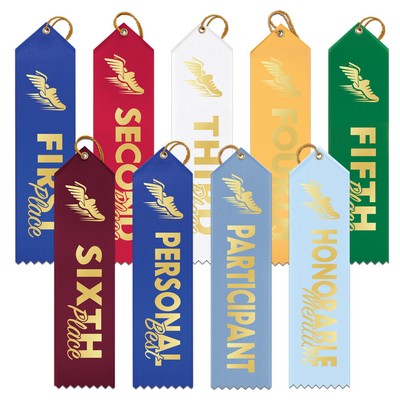 Stock Track Square Top Award Ribbon (2"x8")
