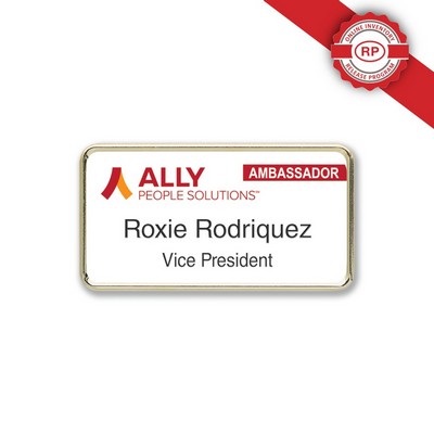 Metal Framed Badge (1.5"X2.875") (Screened & Engraved)