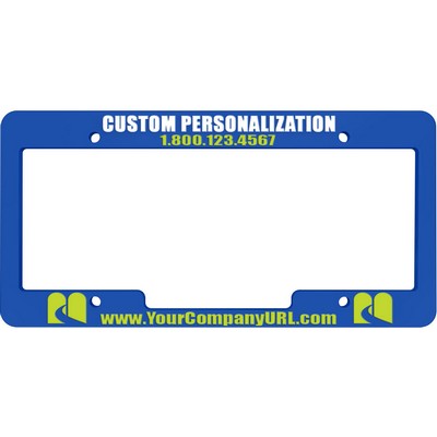 Royal Blue Plastic License Plate Frame w/Raised Imprint