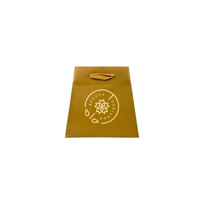 Inverted Trapezoid Matte Gold Dust Paper Euro Tote (4.5/6.25"x4"x6")
