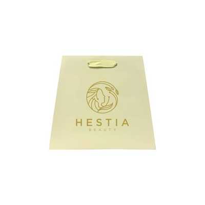 Inverted Trapezoid Matte Ivory Paper Euro Tote (7.5/10"x4"x8.75")