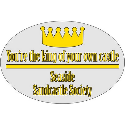 8.25" X 5.5" Kwik-Ship Clear Poly Screen Print Oval Decal w/Face Adhesive