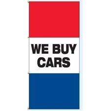 Single Faced Free Flying Drape Flags (We Buy Cars)
