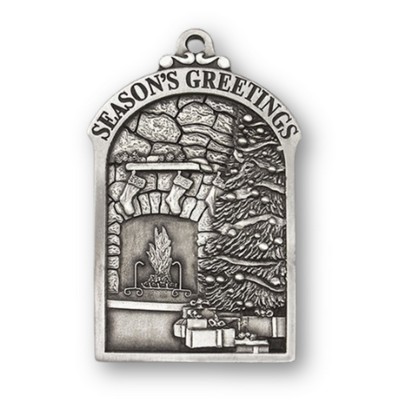 Mini Stock Design Season's Greetings Pewter Christmas Tree/ Hearth Ornament
